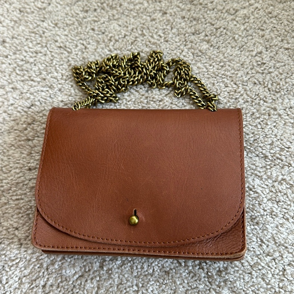 Madewell leather and chain bag